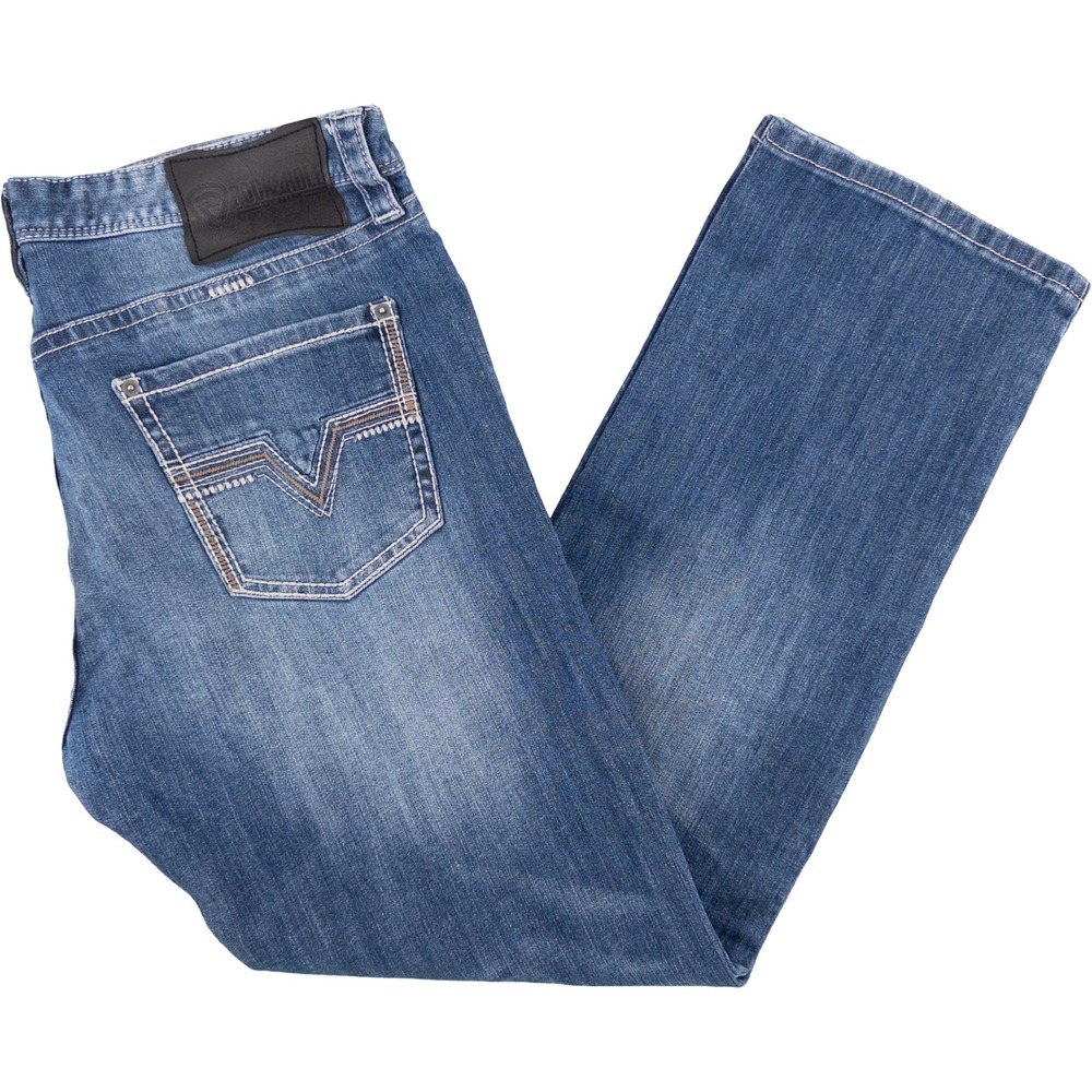 Rock & Roll Denim Mens 36x32 Jeans Blue Revolver Slim Straight Western Cowboy